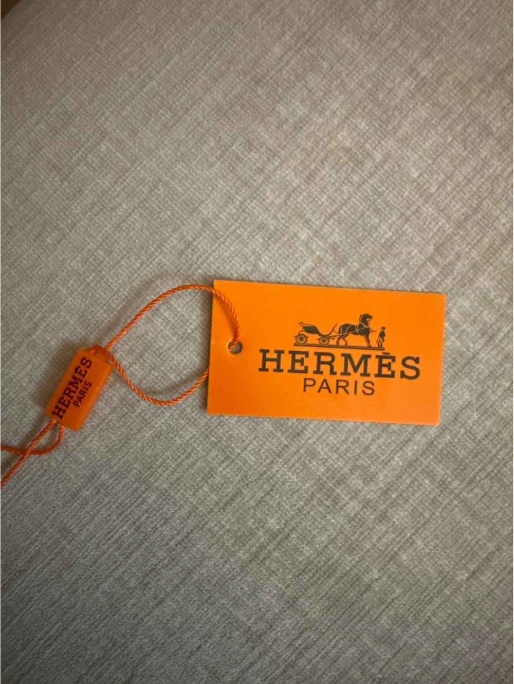 Hermès Paris Orange Hang Tag with String
